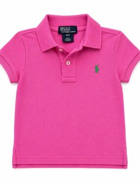 Polo by Ralph Lauren Hot Pink Short Sleeve Polo with Green Logo